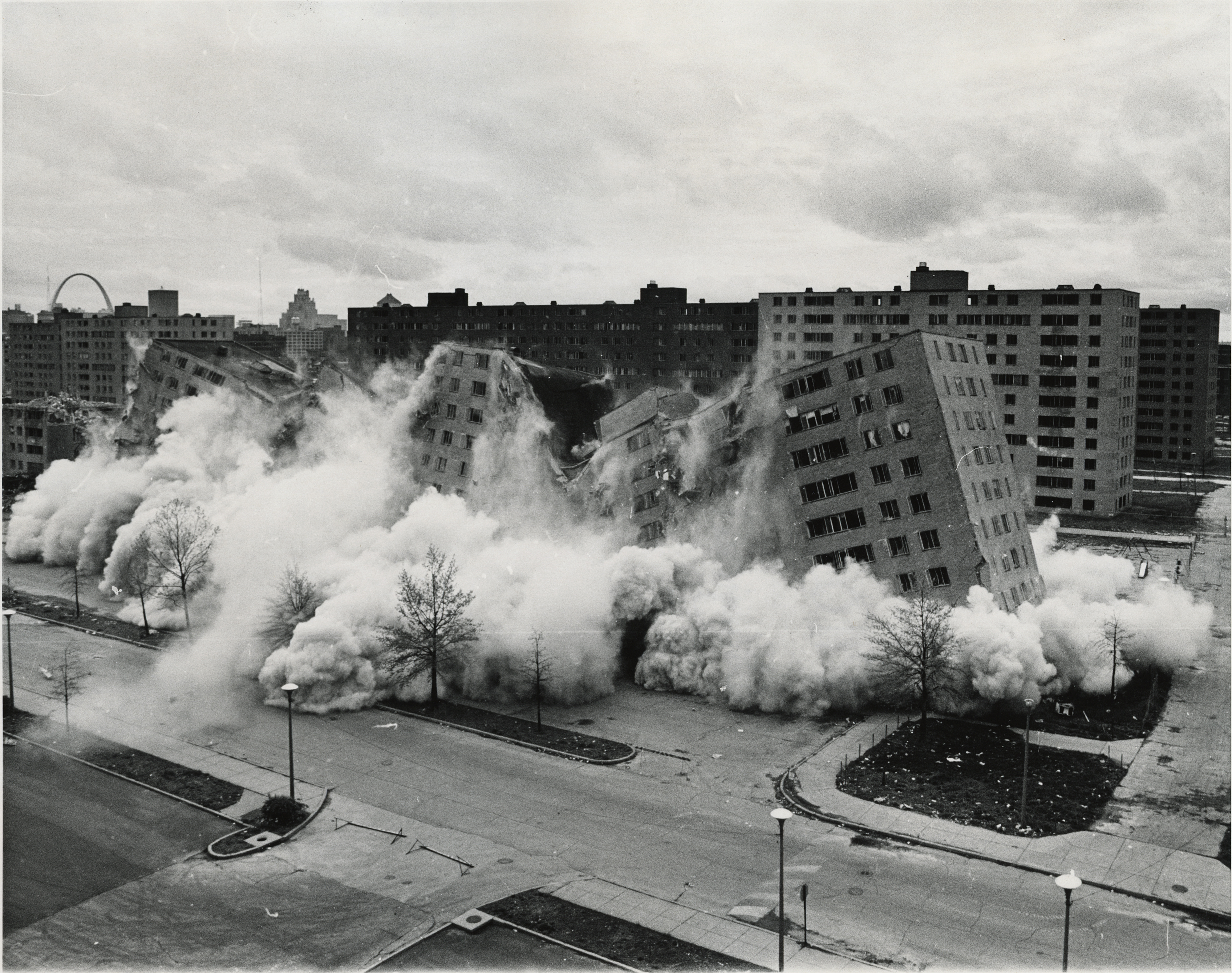 Demolition of the Pruitt-Igoe public housing complex, St. Louis, 1972